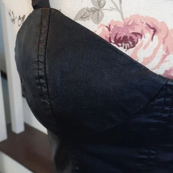 Lucca Couture black pleather bustier crop top 🐱 - Picture 3 of 6